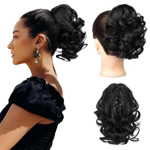 Haarteile und Extensions mit natürlichem Look, Flauschige Haarklammer for Damen for voluminösen Pferdeschwanz und Dutt. Vielseitiges und stylisches Haar-Accessoire,Clip-In-Pferdeschwanz-Extensions au von Glamour Haven