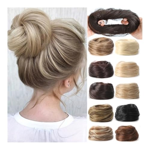 Haarteile und Extensions mit natürlichem Look, Flauschiger Ballperücken-Haarring for Frauen – einfaches, faules Haarstyling-Tool,Clip-In-Pferdeschwanz-Extensions aus Echthaar(Light brown) von Solunovia
