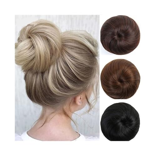 Haarteile und Extensions mit natürlichem Look, Haarteil mit gewelltem Mini-Volumen-Dutt for Frauen – Einfacher Chignon-Puff-Dutt for stylische Pferdeschwanz-Looks,Clip-In-Pferdeschwanz-Extensions aus von Glamour Haven