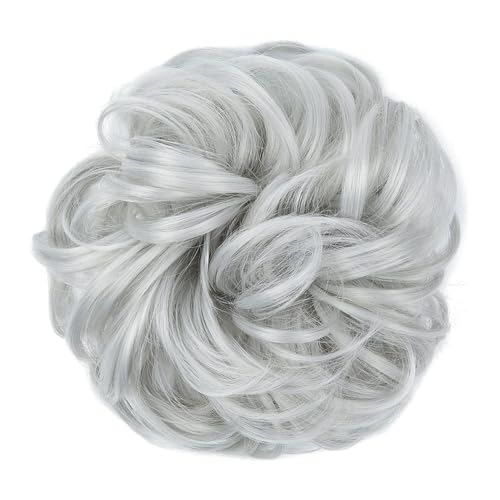 Haarteile und Extensions mit natürlichem Look, Hochsteck-Haarteil aus hochtemperaturbeständiger Kunstfaser for Damen im Messy Bun-Stil – hitzebeständiges Styling-Accessoire,Clip-In-Pferdeschwanz-Exte von Glamour Haven