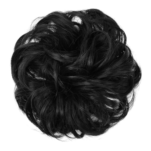 Haarteile und Extensions mit natürlichem Look, Hochsteck-Haarteil aus hochtemperaturbeständiger Kunstfaser for Damen im Messy Bun-Stil – hitzebeständiges Styling-Accessoire,Clip-In-Pferdeschwanz-Exte von Glamour Haven