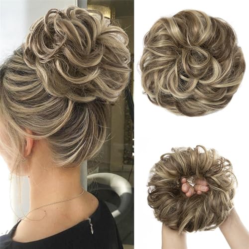 Haarteile und Extensions mit natürlichem Look, Mattes, voluminöses synthetisches Haargummi for Frauen, Haarknoten, Perückenzubehör,Clip-In-Pferdeschwanz-Extensions aus Echthaar(Ginger Brown) von Glamour Haven