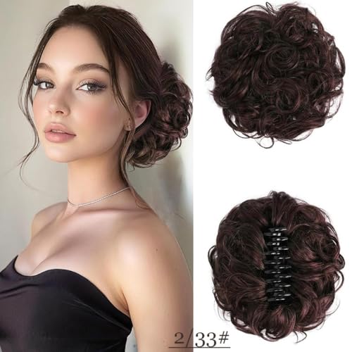 Haarteile und Extensions mit natürlichem Look, Messy Bun Synthetisches Haarteil - Lockige Brauthaartasche for Frauen - Voluminöser & stylischer Look,Clip-In-Pferdeschwanz-Extensions aus Echthaar(Blac Haarteile und Extensions mit natürlichem Look, Messy Bun Synthetisches Haarteil - Lockige Brauthaartasche for Frauen - Voluminöser & stylischer Look,Clip-In-Pferdeschwanz-Extensions aus Echthaar(Blac von Glamour Haven