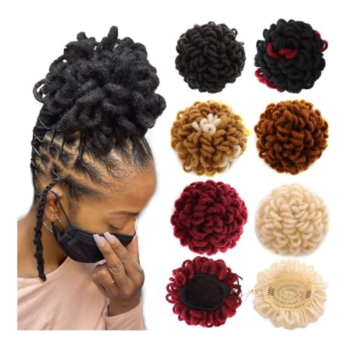 Haarteile und Extensions mit natürlichem Look, Müheloses Messy Bun-Haarteil for Frauen – schnelles Haar-Accessoire,Clip-In-Pferdeschwanz-Extensions aus Echthaar(Red brown) von Glamour Haven