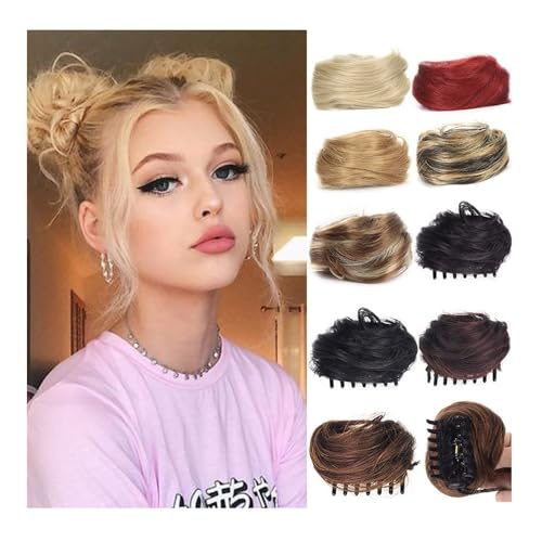 Haarteile und Extensions mit natürlichem Look, Realistisches Dutt-Haarteil mit Mini-Klauenclip. Müheloses Damen-Styling.,Clip-In-Pferdeschwanz-Extensions aus Echthaar(Gray) von Glamour Haven