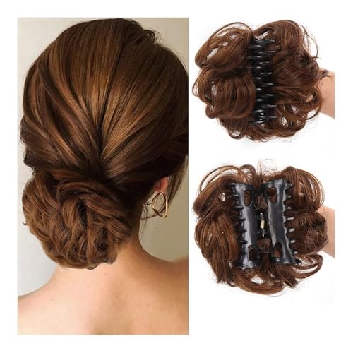 Haarteile und Extensions mit natürlichem Look, Sicherer Haarknoten-Clip for Frauen – Hochsteckfrisur-Volumizer und Party-Accessoire,Clip-In-Pferdeschwanz-Extensions aus Echthaar(Brown) von Glamour Haven