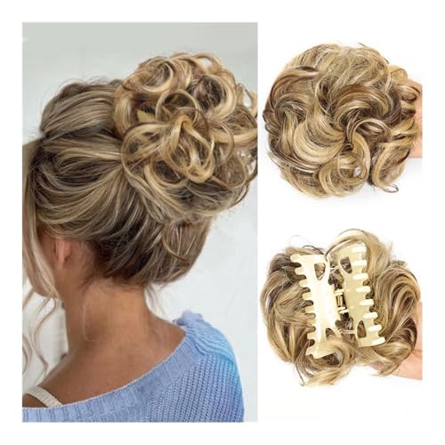 Haarteile und Extensions mit natürlichem Look, Sicherer Haarknoten-Clip for Frauen – Hochsteckfrisur-Volumizer und Party-Accessoire,Clip-In-Pferdeschwanz-Extensions aus Echthaar(Dirty gold) von Glamour Haven