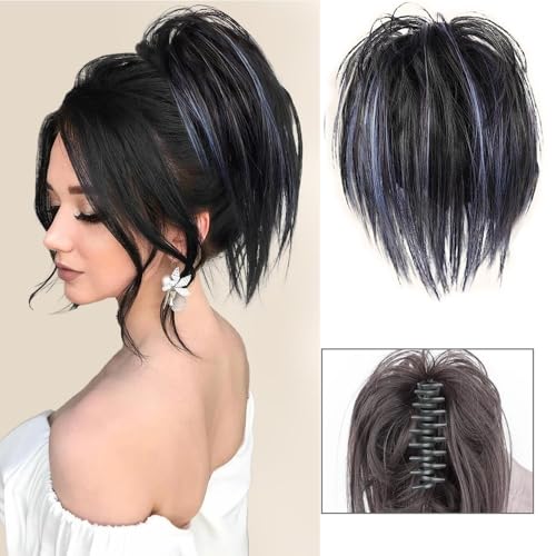 Haarteile und Extensions mit natürlichem Look, Synthetischer, unordentlicher, lockiger Haarknoten mit Pferdeschwanz – Clip-in-Chignon-Haarverlängerungen for Frauen,Clip-In-Pferdeschwanz-Extensions au Haarteile und Extensions mit natürlichem Look, Synthetischer, unordentlicher, lockiger Haarknoten mit Pferdeschwanz – Clip-in-Chignon-Haarverlängerungen for Frauen,Clip-In-Pferdeschwanz-Extensions au von Glamour Haven
