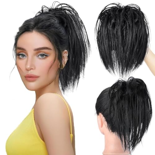 Haarteile und Extensions mit natürlichem Look, Synthetischer, unordentlicher, lockiger Haarknoten mit Pferdeschwanz – Clip-in-Chignon-Haarverlängerungen for Frauen,Clip-In-Pferdeschwanz-Extensions au Haarteile und Extensions mit natürlichem Look, Synthetischer, unordentlicher, lockiger Haarknoten mit Pferdeschwanz – Clip-in-Chignon-Haarverlängerungen for Frauen,Clip-In-Pferdeschwanz-Extensions au von Glamour Haven