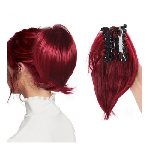 Haarteile und Extensions mit natürlichem Look, Voluminöses hitzebeständiges Haar-Accessoire for Damen in Form eines Dutts und eines Pferdeschwanzes,Clip-In-Pferdeschwanz-Extensions aus Echthaar(Burgu Haarteile und Extensions mit natürlichem Look, Voluminöses hitzebeständiges Haar-Accessoire for Damen in Form eines Dutts und eines Pferdeschwanzes,Clip-In-Pferdeschwanz-Extensions aus Echthaar(Burgu von Glamour Haven