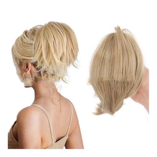 Haarteile und Extensions mit natürlichem Look, Voluminöses hitzebeständiges Haar-Accessoire for Damen in Form eines Dutts und eines Pferdeschwanzes,Clip-In-Pferdeschwanz-Extensions aus Echthaar(Golde Haarteile und Extensions mit natürlichem Look, Voluminöses hitzebeständiges Haar-Accessoire for Damen in Form eines Dutts und eines Pferdeschwanzes,Clip-In-Pferdeschwanz-Extensions aus Echthaar(Golde von Glamour Haven