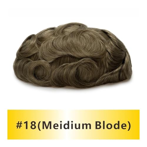 Männer mit perücke. Basis Langlebige Bleach Einzelknoten Männer Perücke Echthaar Haaransatz Toupet Prothese Spitze & Pu Männliche Perücke Haar System Einheit Du musst doch mehr sein, jeden tag(Meidium von Glamour Haven
