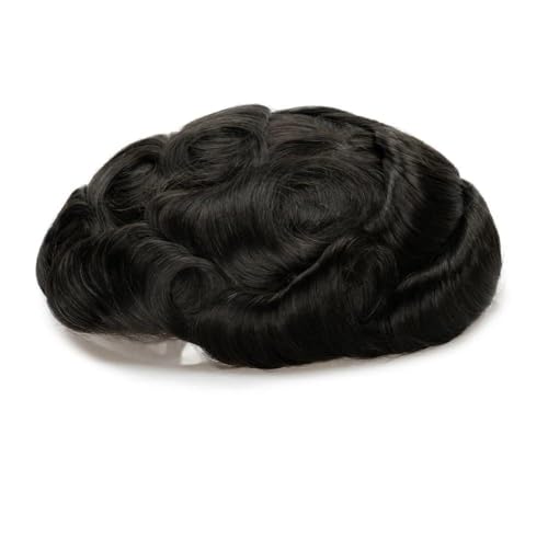 Männer mit perücke. Basis Langlebige Bleach Einzelknoten Männer Perücke Echthaar Haaransatz Toupet Prothese Spitze & Pu Männliche Perücke Haar System Einheit Du musst doch mehr sein, jeden tag(Off Bac von Solunovia