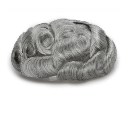 Männer mit perücke. Basis Langlebige Bleach Einzelknoten Männer Perücke Echthaar Haaransatz Toupet Prothese Spitze & Pu Männliche Perücke Haar System Einheit Du musst doch mehr sein, jeden tag(80% gra von Solunovia