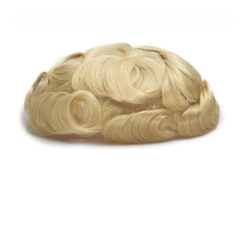 Männer mit perücke. Basis Langlebige Bleach Einzelknoten Männer Perücke Echthaar Haaransatz Toupet Prothese Spitze & Pu Männliche Perücke Haar System Einheit Du musst doch mehr sein, jeden tag(Platinu von Solunovia