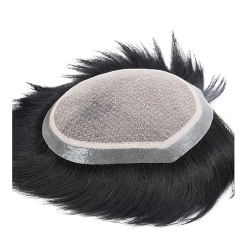 Männer mit perücke. Handgewebte Doppelnadel-Perücke for Herren, Top-of-Head-Nadel-Neuauflage, volle Echthaar-Bio-Kopfhaut-Leerperücke for Männer Du musst doch mehr sein, jeden tag(16x18) von Glamour Haven