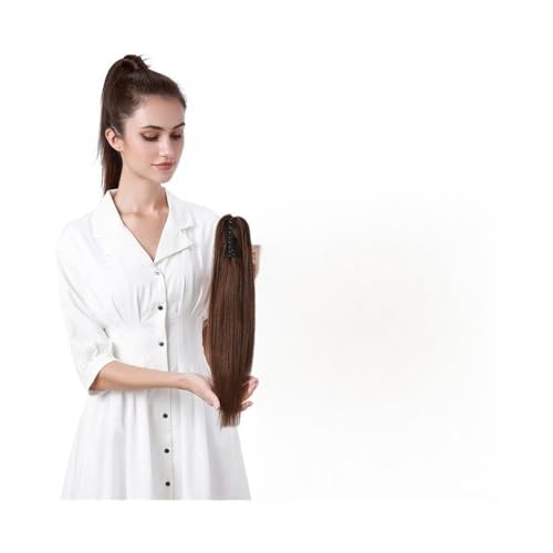Natürlich aussehende Pferdeschwanzverlängerung, 14-22 Zoll Echthaar-Pferdeschwanzverlängerung - Clip-in-Haarteil for Frauen, Dicke und natürlich aussehende Haarverlängerungen, nahtlos(Natural Black,2 von Glamour Haven