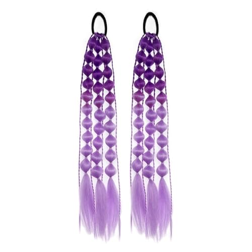 Natürlich aussehende Pferdeschwanzverlängerung, 1pc Laterne Bubble Pferdeschwanz Verlängerung 20 Zoll Bubble Pferdeschwanz Twisted Braid mit Gummiband for Frauen, Dicke und natürlich aussehende Haarv von Glamour Haven