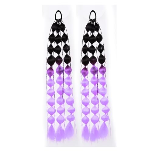 Natürlich aussehende Pferdeschwanzverlängerung, 1pc Laterne Bubble Pferdeschwanz Verlängerung 20 Zoll Bubble Pferdeschwanz Twisted Braid mit Gummiband for Frauen, Dicke und natürlich aussehende Haarv von Glamour Haven