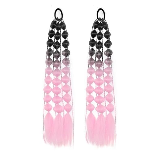 Natürlich aussehende Pferdeschwanzverlängerung, 1pc Laterne Bubble Pferdeschwanz Verlängerung 20 Zoll Bubble Pferdeschwanz Twisted Braid mit Gummiband for Frauen, Dicke und natürlich aussehende Haarv von Glamour Haven