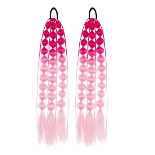 Natürlich aussehende Pferdeschwanzverlängerung, 1pc Laterne Bubble Pferdeschwanz Verlängerung 20 Zoll Bubble Pferdeschwanz Twisted Braid mit Gummiband for Frauen, Dicke und natürlich aussehende Haarv von Glamour Haven
