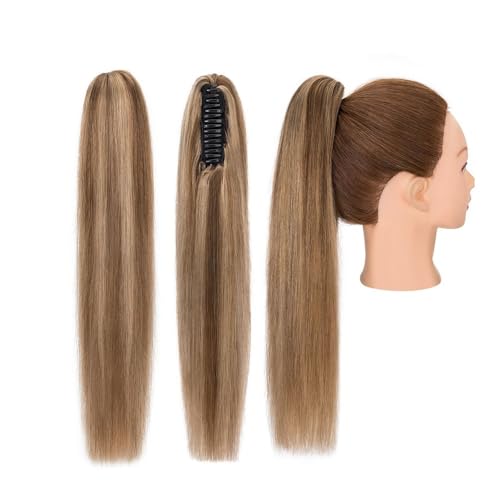 Natürlich aussehende Pferdeschwanzverlängerung, Clip-In-Pferdeschwanzverlängerung aus echtem Remy-Menschenhaar, lang und glatt for Frauen, Dicke und natürlich aussehende Haarverlängerunge(Dark brown Natürlich aussehende Pferdeschwanzverlängerung, Clip-In-Pferdeschwanzverlängerung aus echtem Remy-Menschenhaar, lang und glatt for Frauen, Dicke und natürlich aussehende Haarverlängerunge(Dark brown von Glamour Haven