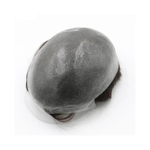 Realistischer, natürlich aussehender Echthaar-Perü 100% menschliches Haarsystem, männliche Haarprothese, 0,08 mm Toupet, langlebige Perücken for Männer, Einheits-Kapillarprothese(Lightest Brown,6x8) von Glamour Haven