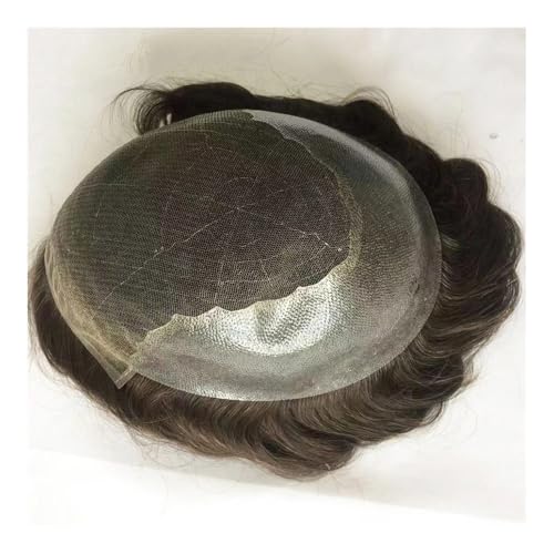 Realistischer, natürlich aussehender Echthaar-Perü Menschliches Haar Einheit Prothese Männer Toupet Langlebige Haarteile Spitze Dünne Ersatz System for Männer Toupet Kurze Haare Perücken for männer(Li von Glamour Haven