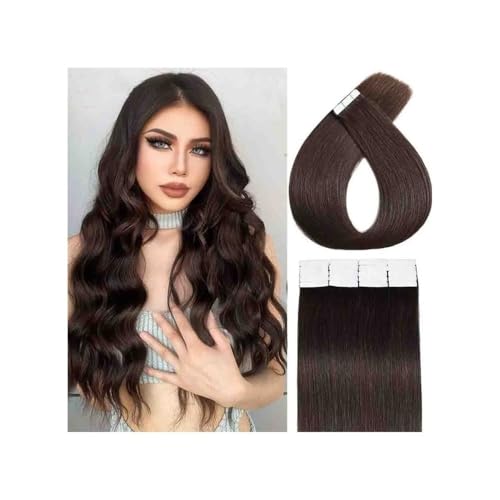 Tape-in-Haarverlängerungen Nahtlose Haarverlängerungen, 50 g, Dunkelbraun, for Damen Unsichtbare Tape-Ins für natürliches Aussehen und(22 inch) von Glamour Haven
