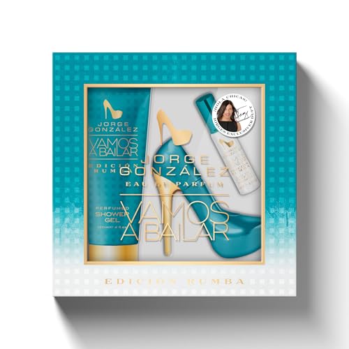 JORGE GONZÁLEZ EDICIÓN RUMBA 3er Geschenkset - 50ml Eau de Parfum, 15ml Handtaschen-EDP & 120ml Duschgel, blumig-orientalischer Damenduft im High Heel Flakon JORGE GONZÁLEZ EDICIÓN RUMBA 3er Geschenkset - 50ml Eau de Parfum, 15ml Handtaschen-EDP & 120ml Duschgel, blumig-orientalischer Damenduft im High Heel Flakon von Glamour & Heels