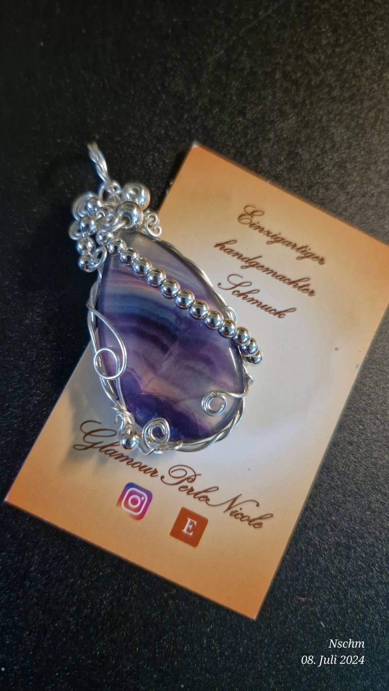 Flourit Kristall, Hell Lila, Rosa, Blau Anhänger Halskette Silberdraht Gewickelt Edelstein Handgemachter Schmuck Geschenk Kristall Flourit Kristall, Hell Lila, Rosa, Blau Anhänger Halskette Silberdraht Gewickelt Edelstein Handgemachter Schmuck Geschenk Kristall von GlamourPerleNicole