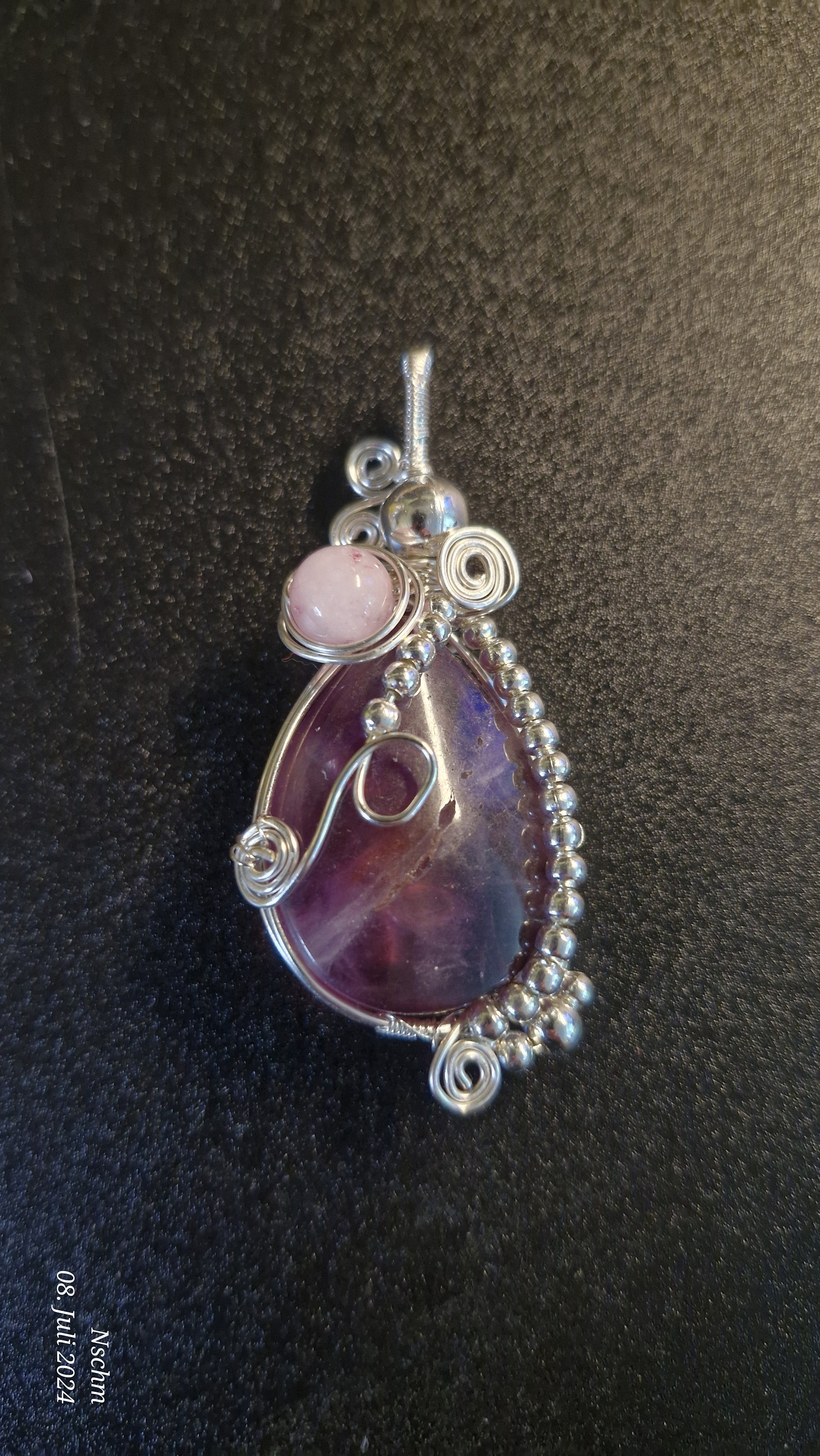 Flourit Kristall, Hell Lila, Rosa Anhänger Halskette Silberdraht Gewickelt Edelstein Handgemachter Schmuck Geschenk Kristall Flourit Kristall, Hell Lila, Rosa Anhänger Halskette Silberdraht Gewickelt Edelstein Handgemachter Schmuck Geschenk Kristall von GlamourPerleNicole