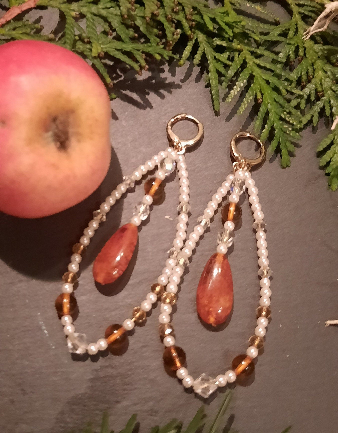 Handgefertigte Elegante Hängeohrringe Mit Bernstein Und Perlen, 18 Karat Vergoldet, Geschenk Freundin, Sommer, Hochzeit, Valentinstag Handgefertigte Elegante Hängeohrringe Mit Bernstein Und Perlen, 18 Karat Vergoldet, Geschenk Freundin, Sommer, Hochzeit, Valentinstag von GlamourPerleNicole