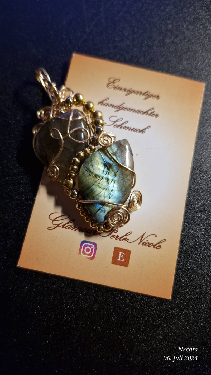 Labradorit Anhänger , 2 Steine in Einem Anhänger, Halskette Golddraht Gewickelt Edelstein Handgemachter Schmuck Geschenk Labradorit Anhänger , 2 Steine in Einem Anhänger, Halskette Golddraht Gewickelt Edelstein Handgemachter Schmuck Geschenk von GlamourPerleNicole