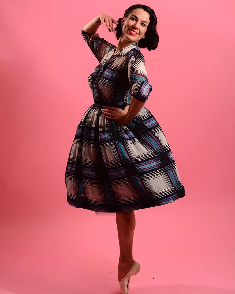 Wunderschönes Kariertes 1950Er Jahre Chiffonkleid „Georgiana" Wie Ist Vintage Tartankleid von GlamourlandVintage