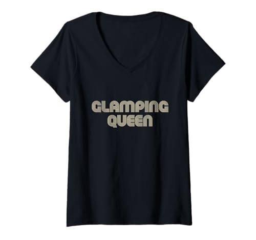 Damen Glamping Queen T-Shirt mit V-Ausschnitt Damen Glamping Queen T-Shirt mit V-Ausschnitt von Glamping - Luxus Camping