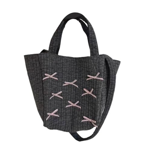 2024 Neue Frauen Leinwand Umhängetasche Süße Bowknot Muster Koreanischen Stil Handtasche Umhängetasche Geldbörse Für Mädchen von Glanhbnol