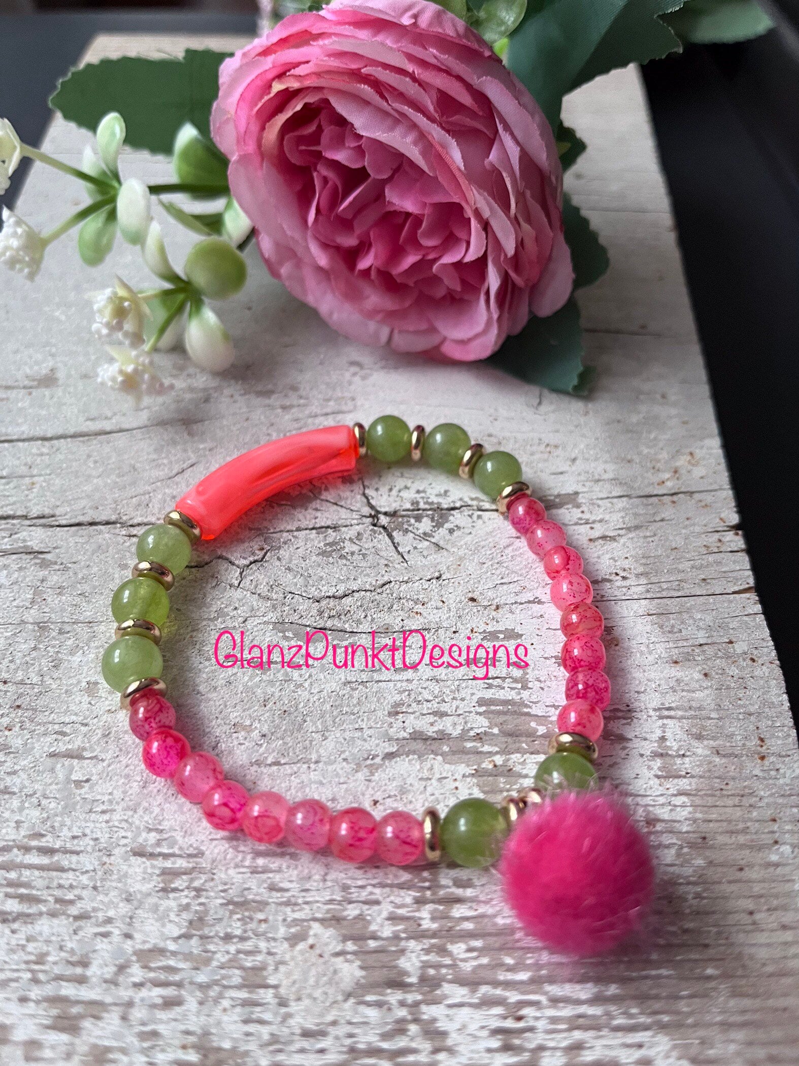 Armband Trend Grün/Pink Armband Trend Grün/Pink von GlanzPunktDesigns