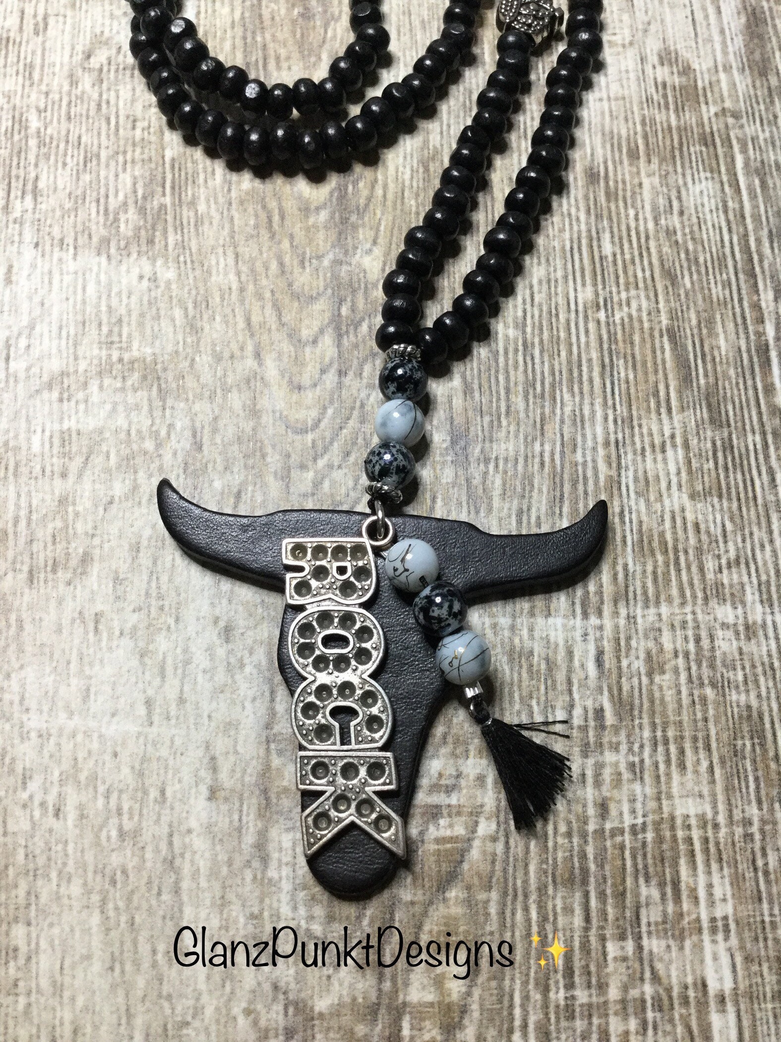 Festival Kette Lang „Rocking Bull" Buffalo Metal Festival Kette Lang „Rocking Bull" Buffalo Metal von GlanzPunktDesigns