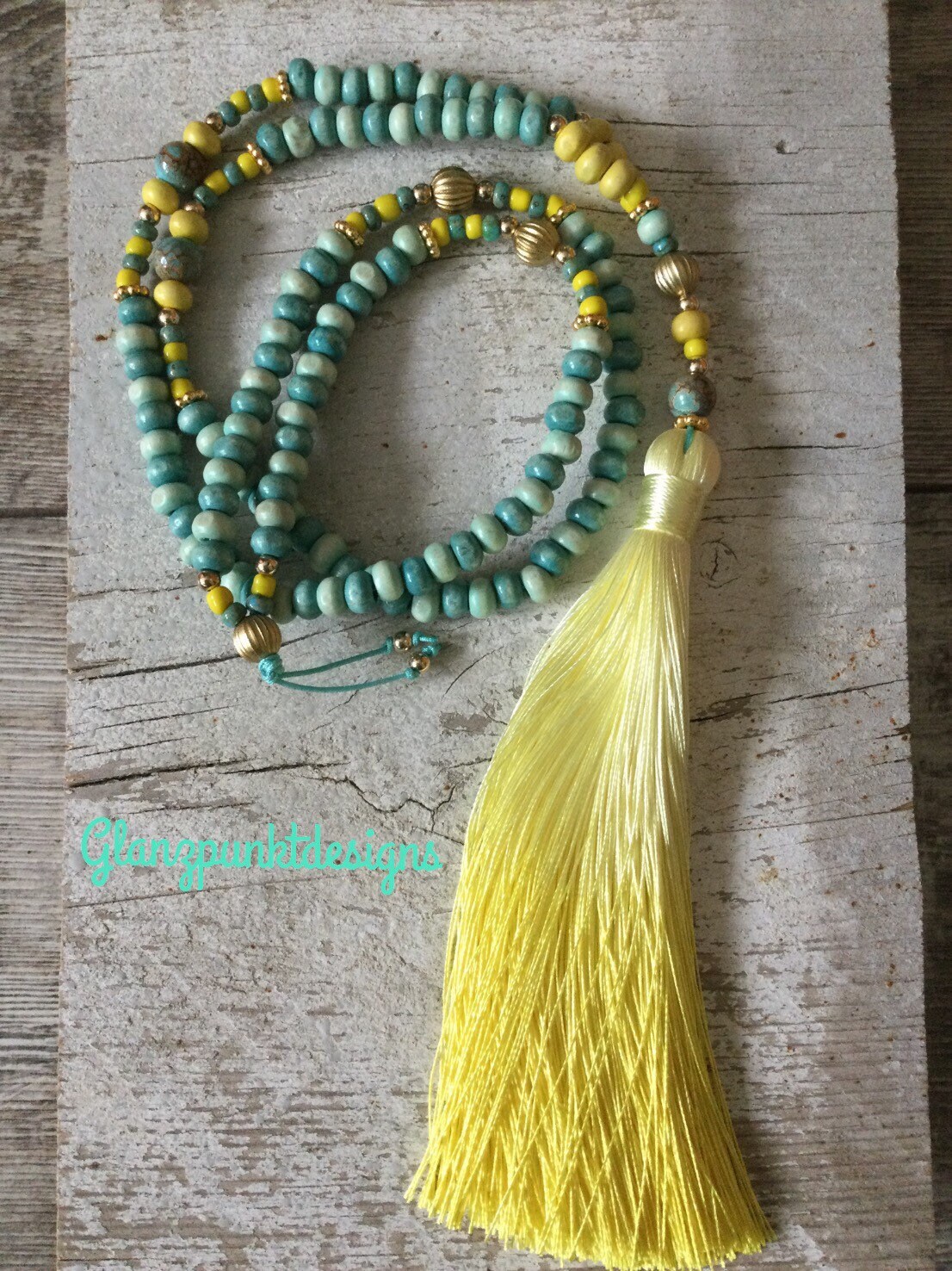 Kette „Citrus" Boho Mala Kette „Citrus" Boho Mala von GlanzPunktDesigns