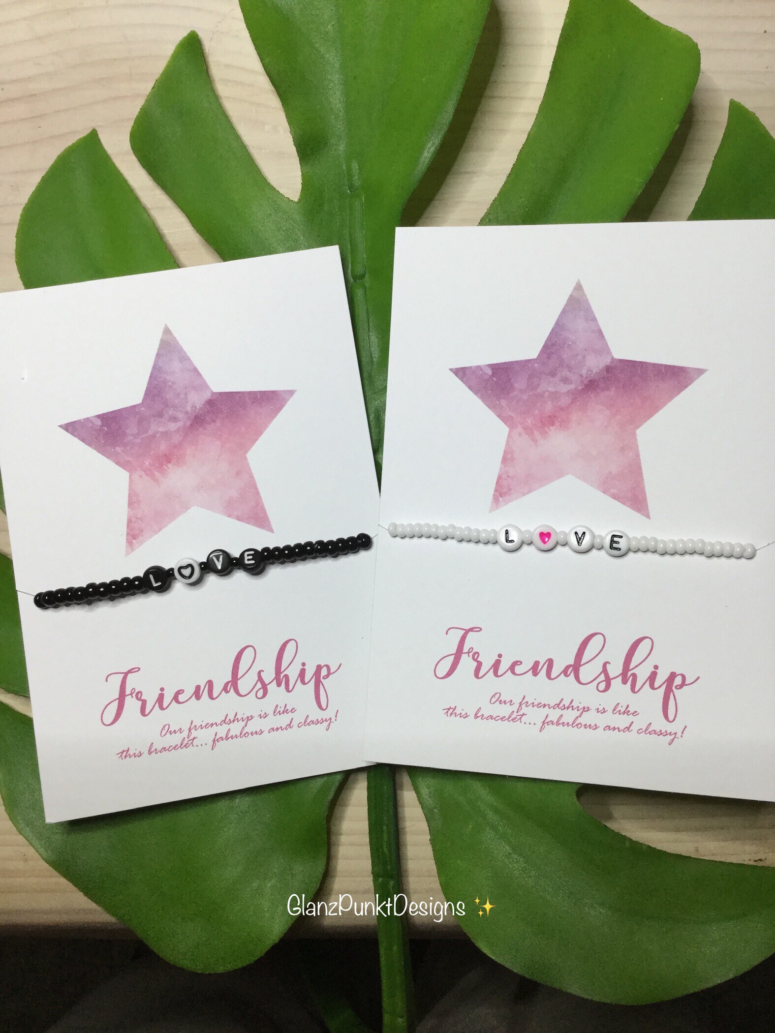 Love Friendship Armband Geschenk Mit Karte Freundschaft Love Friendship Armband Geschenk Mit Karte Freundschaft von GlanzPunktDesigns