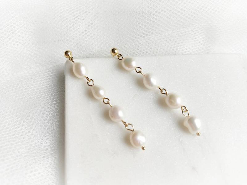 Perlen Ohrringe/ Echte Süßwasserperlen/ Hochwertige Brautschmuck von Glanzfang