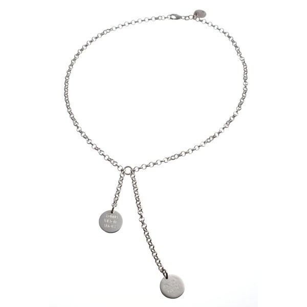 Silberkette Y - Mit 2 Gravurplättchen, Namenskette, Familienkette, Anhänger Gravur, Erbsperlkette Gravierten Anhängern, Id Kette von Glanzreich