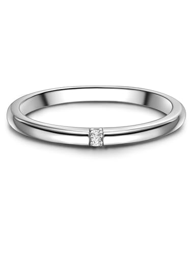 Glanzstücke München Damen Band-Ring aus 925/- Sterling Silber mit Zirkonia von GLANZSTÜCKE MÜNCHEN