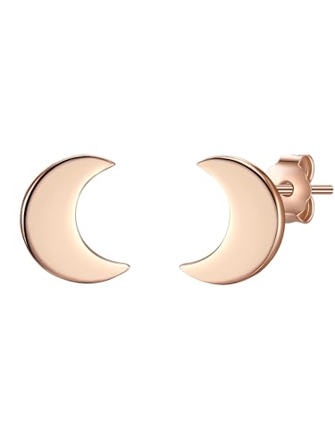 Glanzstücke München Damen-Ohrstecker Mond Sterling Silber rosévergoldet - Ohrringe Mond Symbol Ohr-Schmuck Halbmond rose-gold Frauen Mädchen Teenager von GLANZSTÜCKE MÜNCHEN