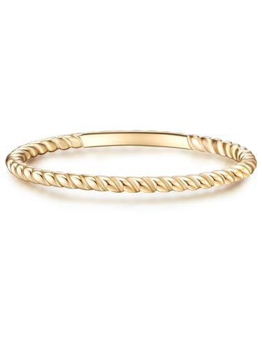 GLANZSTÜCKE MÜNCHEN Damen-Ring Sterling Silber gelbvergoldet - Steckring gedreht Silberring Gelbgold Vorsteckring Silber 925 von GLANZSTÜCKE MÜNCHEN