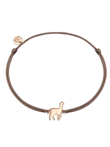 GLANZSTÜCKE MÜNCHEN Damen-Textilarmband roségold Alpaka Sterling Silber rosévergoldet 15-22 cm - Stoffbändchen Armschmuck mit Anhänger Lama GLANZSTÜCKE MÜNCHEN Damen-Textilarmband roségold Alpaka Sterling Silber rosévergoldet 15-22 cm - Stoffbändchen Armschmuck mit Anhänger Lama von GLANZSTÜCKE MÜNCHEN