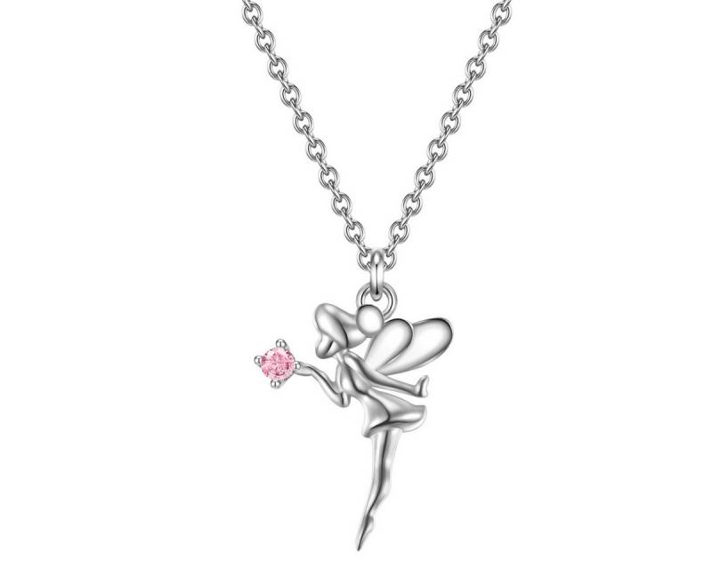 Glanzstücke München Kette mit Anhänger LLL28 (1-tlg), Kette mit Anhänger Sterling Silber Zirkonia rosa von Glanzstücke München