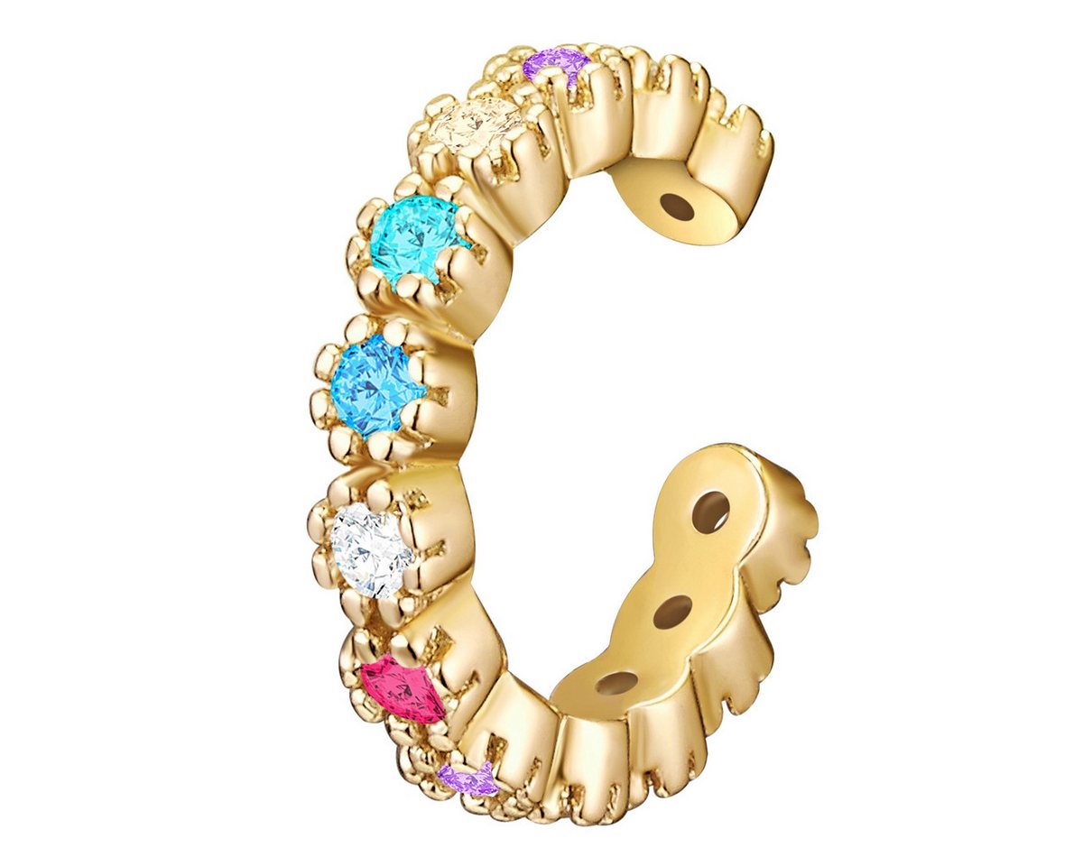 Glanzstücke München Ohrklemme GSM1279 (1-tlg), Ohrklemme Sterling Silber gelbgold Zirkonia bunt von Glanzstücke München