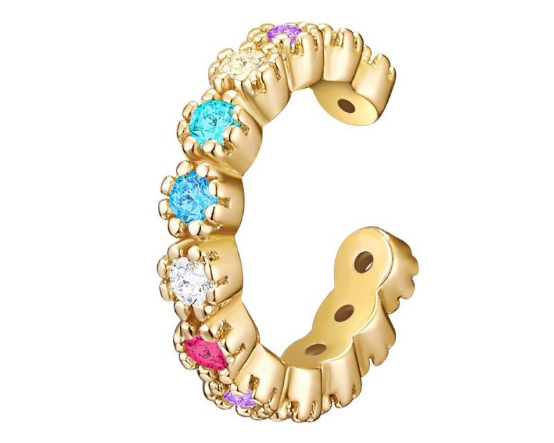 Glanzstücke München Ohrklemme GSM1279 (1-tlg), Ohrklemme Sterling Silber gelbgold Zirkonia bunt von Glanzstücke München